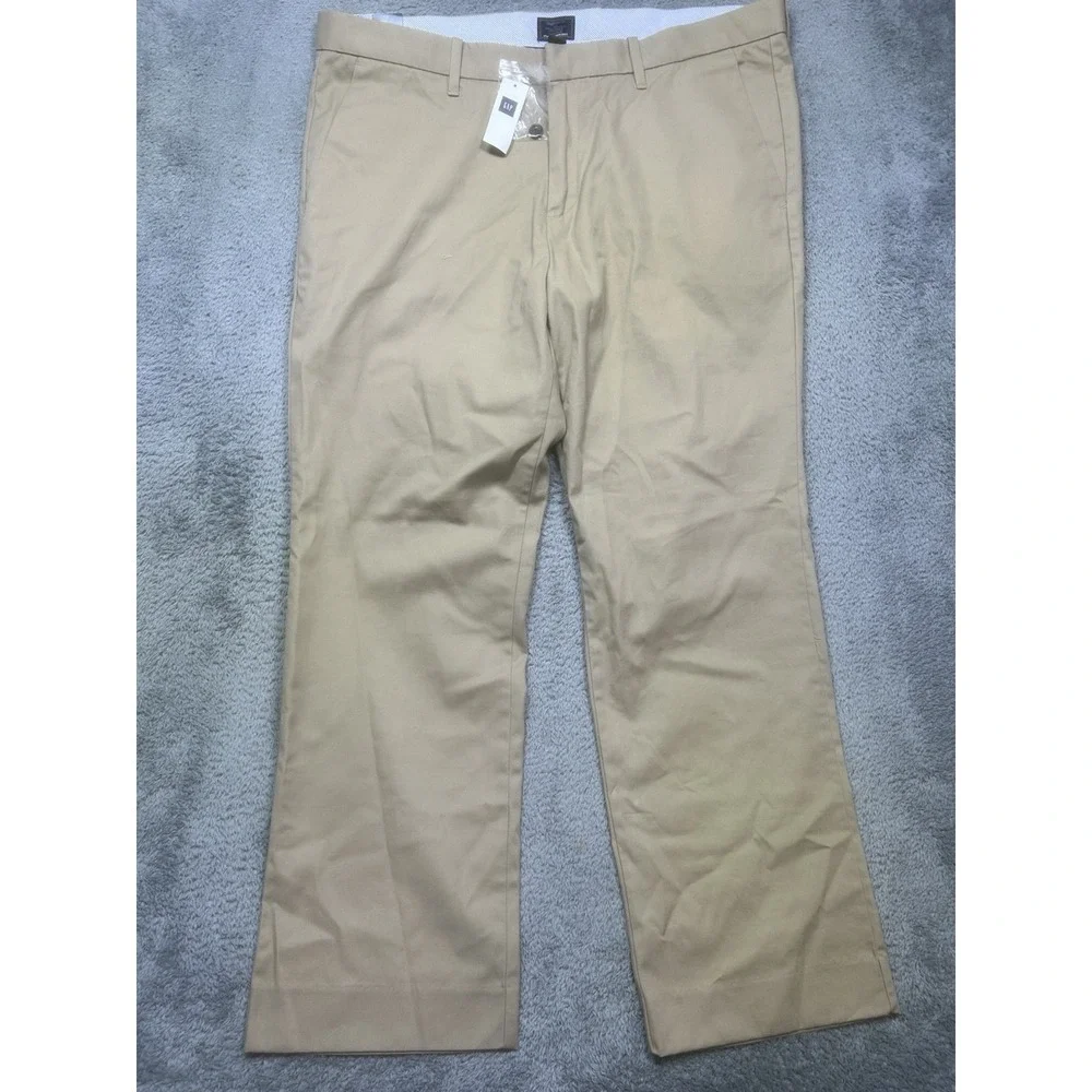 GAP Pants Men's 38x30 Tailored Khakis Chinos Straight Cotton Flat‎ Front NEW